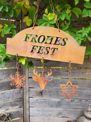 Produktbild von Edelrost Hänger Frohes Fest , Hirsch