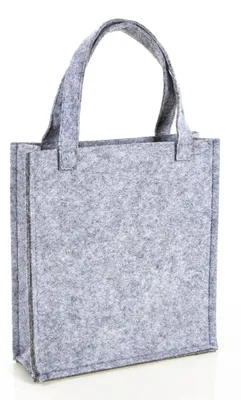 Produktbild von Geschenktasche grau mit Henkel 18x20x5cm Filz Tasche