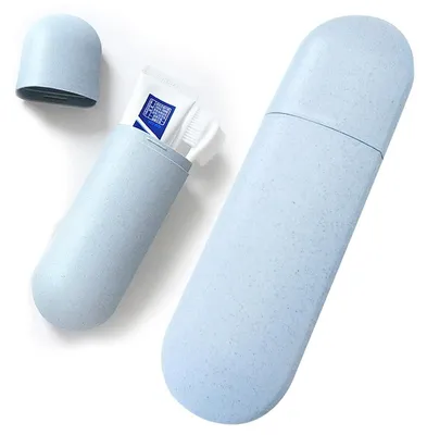 Produktbild von Zahnbürsten Etui Reisebehälter für Zahnbürste & Zahnpasta, Blau
