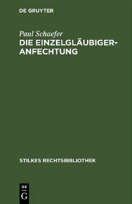 Produktbild von Die Einzelgläubigeranfechtung