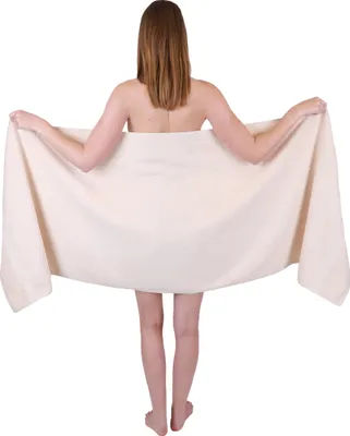 Produktbild von Betz Saunatuch 70 x 200 cm PREMIUM 100% Baumwolle Badetuch Liegetuch Strandtuch   Farbe: sand