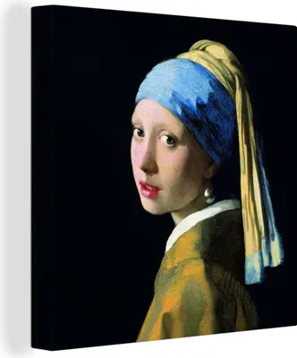 Produktbild von MuchoWow® - Leinwandbilder - Das Mädchen mit dem Perlenohrring - Johannes Vermeer, Wandbild, Wanddeko Bilder Wohnzimmer, 90x90 cm