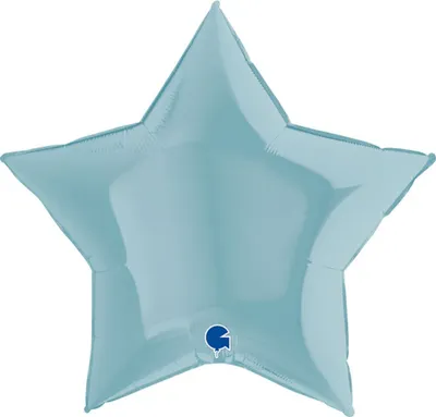 Produktbild von 36"/Ø91cm Folienballon Uni Stern | Blau Pastell