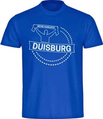 Produktbild von multifanshop Herren T-Shirt - Duisburg - Meine Fankurve, blau, Größe XXL