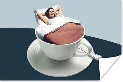 Produktbild von MuchoWow® Poster Frau - Kaffee - Jahrgang 180x120 cm - Fotoplakat