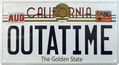 Obrázok produktu pre Zurück in die Zukunft Metallschild ´Outatime´ DeLorean Nummernschild