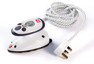 Produktbild von Prym 611916 Dampfbügeleisen Mini UK-Stecker Bügeleisen, weiß, 19 x 17 x .95 cm