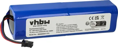Produktbild von vhbw Akku kompatibel mit Uoni V980 Plus, Max, Pro Saugroboter (6400 mAh, 14,4 V, Li-Ion)