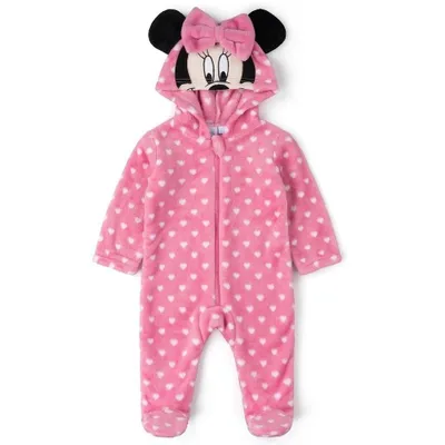Produktbild von Disney Minnie Mouse Baby Strampler Gr. 62 68  Overall Schlafanzug rosa 3-6 Monate