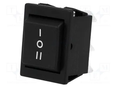 Obrázek produktu pro 1x Spínač: 3 černé, typ C1572ALMBB730W, přepínací, 16A/250VAC, 20A/28VDC, poloha: (ON)-OFF-(ON)