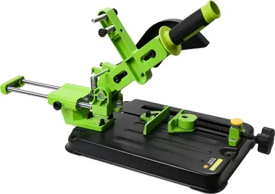 Image de Support pour meuleuse d'angle, largeur de serrage réglable de 0 à 110 mm, adapté aux disques de 110 mm à 125 mm, réglage de l'angle à 45°, couvercle de sécurité inclus