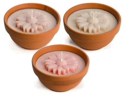 Immagine prodotto di Candela decorativa da esterno "Rustik Lys" a forma di fiore, motivo "ciliegio in fiore", diametro 12,1 cm x altezza 6,9 cm, confezione singola
