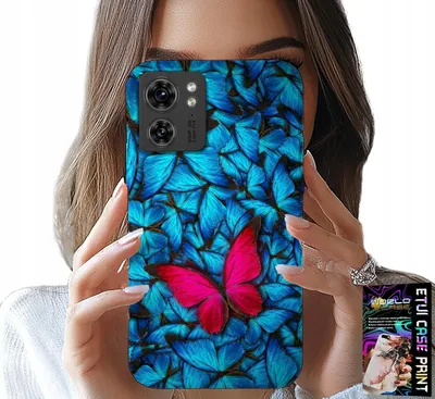 Zdjęcie produktu dla Etui Do Motorola Edge 40 - Niebieskie Motylki, Motyl, Kobiece Wzory