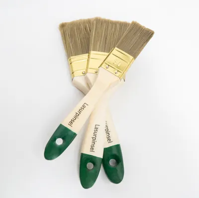 Produktbild von Lasurpinsel-Set 3-teilig 30mm/50mm/60mm Pinsel Set Lasur Farbe Flachpinsel Lack