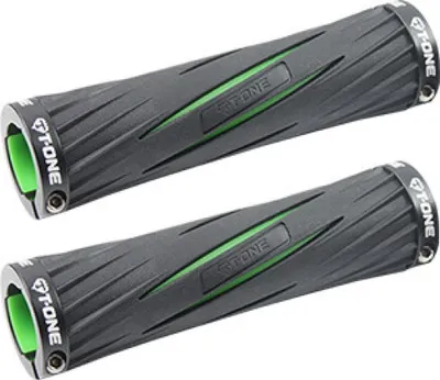 Produktbild von T-ONE T-GP30Green Griffe 'Blade', 2x Schraubensicherung, 130 mm, schwarz/grün (1 Paar)