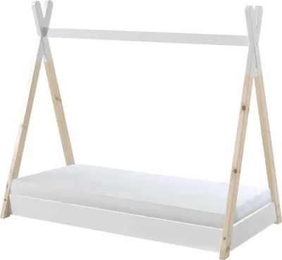 Produktbild von FURNLUX Hausbett Tipi Weiss 70x140cm / Hauptfarbe: Weiß / Abmessungen: 85 x 146 x 131 cm