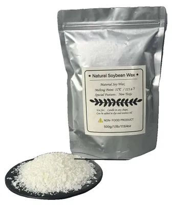 Image de Flocons de cire de soja, 1000g pour la fabrication de bougies, combustion sans fumée, 500g