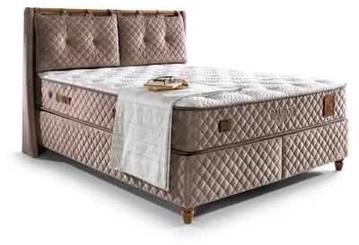 Produktbild von Bambi Bett Bamboo 180x200, Boxspringbett mit Bettkasten und Taschenfederkern-Matratze