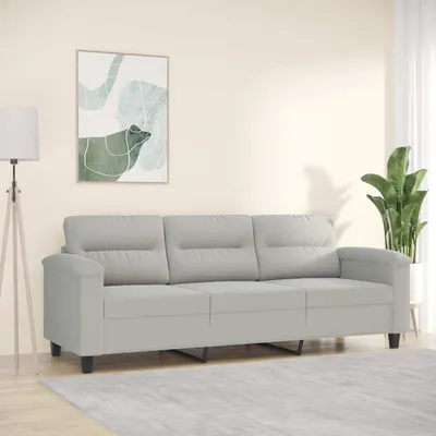 Produktbild von Cloris DesignMöbel 3-Sitzer-Sofa Hellgrau 180 cm Mikrofasergewebe , Schlafsofas 2024 Neu