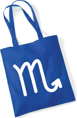 Produktbild von Huuraa Jutebeutel Skorpion Sternzeichen Zeichen 10 Liter Bright Royal Baumwolle Tasche Geschenkidee