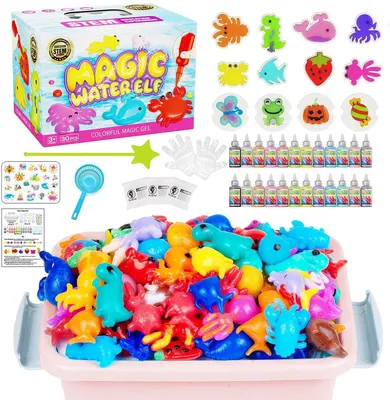 Produktbild von Wasserelfen DIY Set Kinder – Gel Spielzeug mit 12 Farben & Formen Rosa