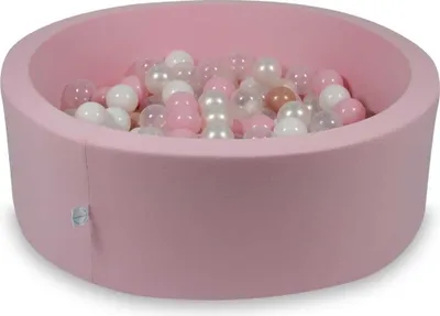 Image de Piscine à balles 90x30cm rose - Avec 200 balles / blanc, gris, menthe claire