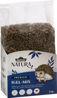 Produktbild von Dehner Natura Premium Igelfutter, Igel-Mix, Alleinfutter für Igel, proteinreich / getreidefrei / natürliche Ernährung, 2 kg