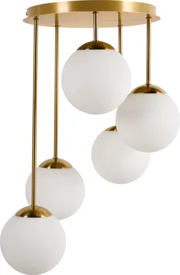 Produktbild von BELIANI Deckenleuchte Messing 5-flammiger mit Metalllampenschirm im modernen Stil