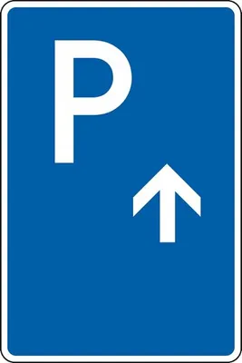 Produktbild von Schild I Parkplatzschild mit Pfeil geradeaus, Aluminium RA0, reflektierend, 6...