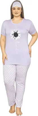 Produktbild von Damen Pyjama-Set Schlafanzüge Übergröße Große Größen aus Baumwolle Kurzarm 6140