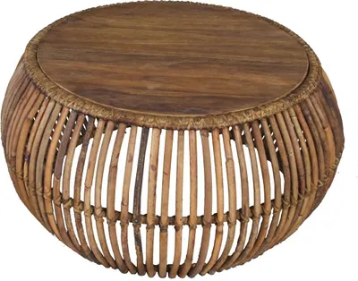 Produktbild von SIT Möbel Couchtisch rund | recyceltes Teak-Holz mit Rattan natur | B 80 x T 80 x H 40 cm | 05329-04 | Serie RATTAN