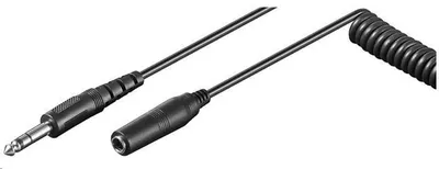 Obrázek produktu pro PREMIUMCORD Kabel prodlužovací audio Jack 6,3mm M/F spirálový 1m - 5m