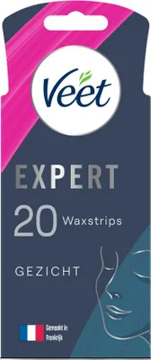 Produktbild von Veet Expert - Enthaarungsstreifen - Gesicht - Empfindliche Haut - 20 Streifen - 1 Stück
