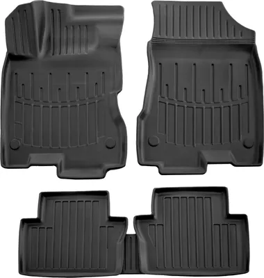 Produktbild von SCOUTT | 3D TPE Gummifußmatten Gummimatten Passend Für Renault Koleos 1 2008-2016 5tlg, Schwarz, Anti-Rutsch, Geruchsneutral, Abwaschbar, Allwetter, Hohes Rand, mit Befestigungen