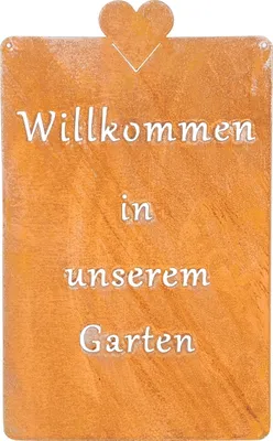 Produktbild von Schild Edelrost Metall "Willkommen in unserem Garten" zum stellen B40xH65cm Deko