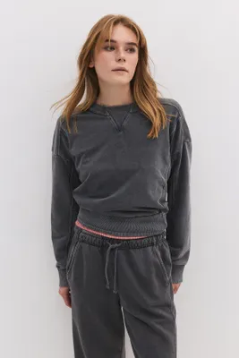 Produktbild von Sweatshirt mit Rundhalsausschnitt, Anthracite, S