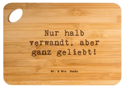 Produktbild von Mr. & Mrs. Panda holzschneidebrett Spruch Halbbruder Liebe - Transparent - Geschenk, Frühstücksbrettchen, Brett, persönliche Erinnerungen, Weihnachten, Familie, Hackbrett