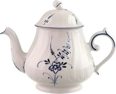 Produktbild von Villeroy & Boch VIEUX LUXEMBOURG Teekanne 1100ml weiß blau Porzellan