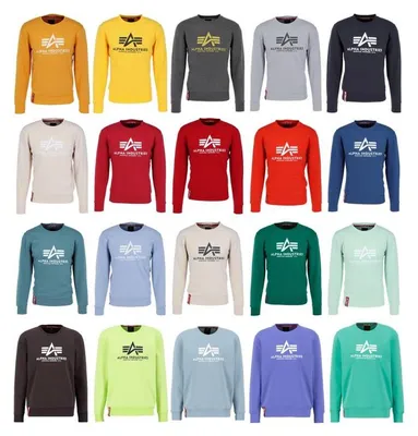 Produktbild von ALPHA INDUSTRIES BASIC SWEATER Herren 178302, Größe:XXL, Farbe:412 - Greyblack/Black