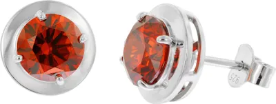 trendor 21326-16 Damen-Ohrringe 925 Silber Zirkonia-Ohrstecker Granatrot 1