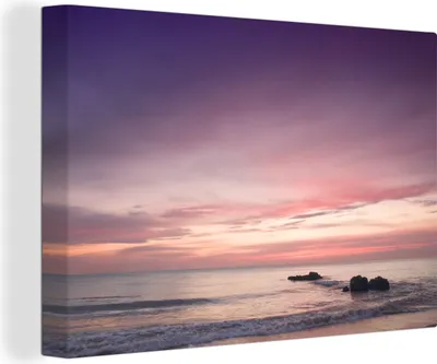 Produktbild von OneMillionCanvasses® - Leinwandbilder - 150x100 cm, Himmel - Lila - Meer, Wandbilder Kunstdruck Wanddekoration