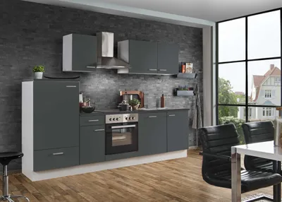 Produktbild von Küchenzeile mit Elektrogeräten White Classic Graphit 280 cm