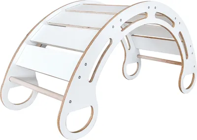 Produktbild von Montessori-Holzschaukel für Kinder Babylike, Kletterbogen Bogenwippe Kletterleiter Kinder, Geschenk für Baby