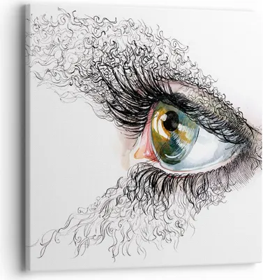 Produktbild von Bild auf Leinwand - Leinwandbild - Auge Menschliches Illustration Erwachsenen- - 40x40cm - Wand Bild - Wanddeko - Leinwanddruck - Bilder - Kunstdruck - Leinwand bilder - Wandkunst - AC40x40-3002