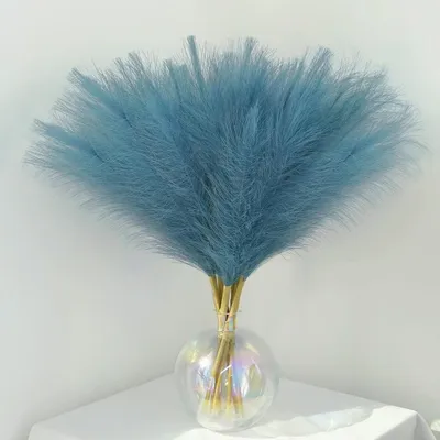 Immagine prodotto di Decorazione di pampa essiccata blu - Decorazione per la casa - 30 pezzi - Blu - Erba essiccata