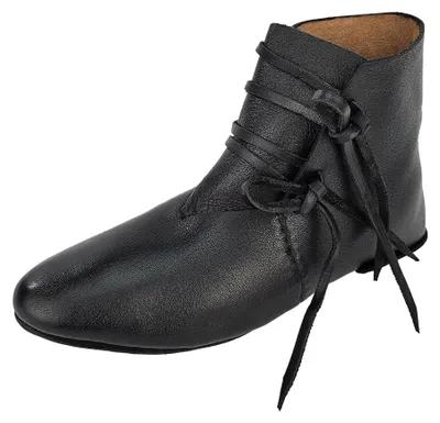 Produktbild von Wendegenähte Mittelalter-Schuhe geschnürt aus Rindsleder schwarz 43