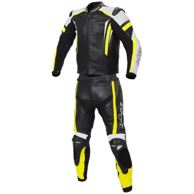 Produktbild von Büse Track 2-Teiler Damen Motorrad Lederkombi, schwarz/weiß/gelb, 40