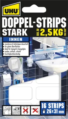Produktbild von UHU Doppelstrips 45380 stark 16 St./Pack