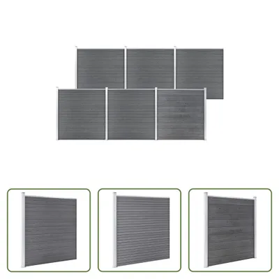 Immagine prodotto di The Living Store recinzione da giardino WPC 1045x186 cm Grigio