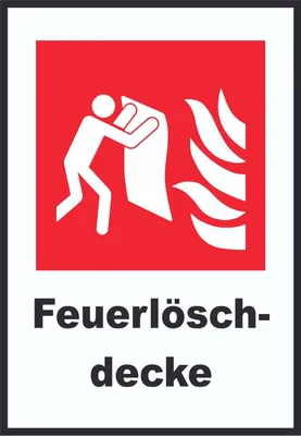 Produktbild von Feuerlöschdecke Schild A5 Rückseite selbstklebend